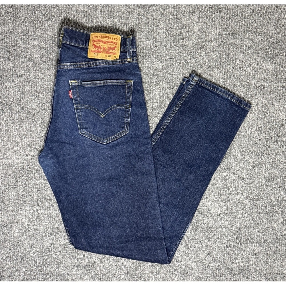 Levi's 511 Slim Fit Jeans Low Rise Dark Wash Blue Men's Size 33x32‎ Fit 31X30